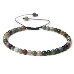Adjustable 4MM Stone Beads Bracelet For Women Natural Agates Bangles Onyx Lapis Lazuli Woven Bracelet For New Year Gift Jewelry