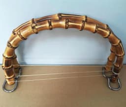 Outside 25X14 cm Large Size Thickness 1.2-1.5 cm Genuine Handmade Bamboo Bag Handle Obag Hanger Frame Rattan Purse Handles Parts