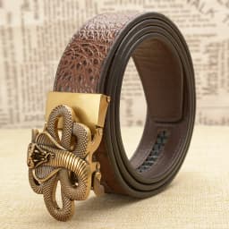New Style Snake Belts Men High Quality Genuine Leather Men Belts Strap Male Retro Cobra Automatic Buckle Belt for Men
