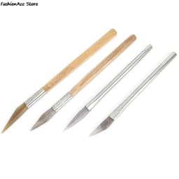 1Pcs Agate Burnisher Polishing Knife Edge With Bamboo Handle Jewelry Making Tools