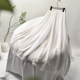 Women's Vintage Double Layer Pants Chinese Style High Waist Imitated Silk Chiffon Shiny Wide Leg Skirt Pants 2024 Spring PA111