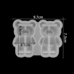 3D Cartoons Animal Doll Silicone Mold Bear Rabbit Decoration Epoxy Resin Casting Mould For DIY Crafts Key Chain Pendants Jewelry