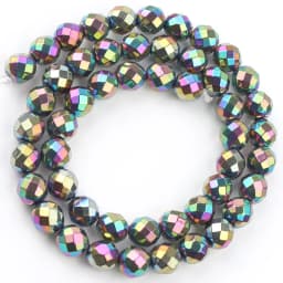 Natural Hematite Stone Beads Rose Gold Silver Color Faceted Loose Spacer Beads For Jewelry DIY Making Bracelet Accessories 15''