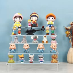 Widen10cm Acrylic Storage Jewellery Display Model Stud Makeup Figure Doll Stand Decoration Put Doll Hand Handle Trapezoidal