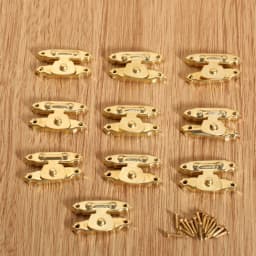 10Pcs Mini Jewelry Gift Wine Box Wooden Case Hasp Lock Drawer Latches Decorative Brass Suitcases Hasp Latch Hook with Nails