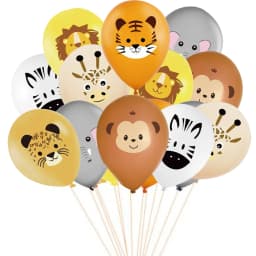 Wild Animal Balloon Tower with Gold 1-9 Number Balloon for Boy's Jungle Safari Birthday Party Decoration Forest Party Supply