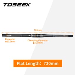 TOSEEK Carbon Handlebar MTB Handlebar Flat Or Rise Handlebar 31.8*580/600/620/640/660/680/700/720/740/760mm Matte Bike Parts