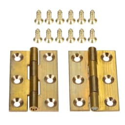 2x Brass Hinge Decor Door Hinges Wooden Gift Jewelry Box Hinges Gold Color Vintage
