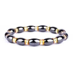 Weight Loss No Magnetic Therapy Bracelet For Men Women Geometric Black Hematite Stone Beads Stretch Health Care Bracelet Jewelry