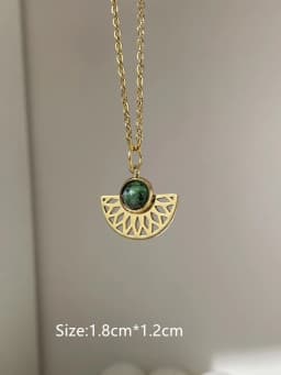 Daisy Natural Stone Hollow Eyes Pendant Water Drop Gold Color Chain Necklace for Women Stainless Steel Jewelry HangZhi 2022 New