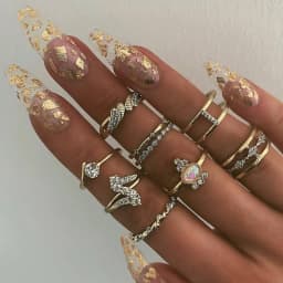 Trendy Geometric Moon Knuckle Finger Rings Set For Women 2021 Bohemian Crystal stone Female Ring Wedding Jewelry