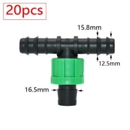 16mm 5/8'' Irrigation Drip Tape Tap Valve Elbow Tee End Plug Thread Lock Connector Garden Watering Pipe Hose Joints