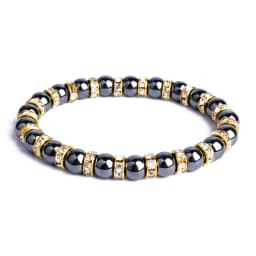 Weight Loss No Magnetic Therapy Bracelet For Men Women Geometric Black Hematite Stone Beads Stretch Health Care Bracelet Jewelry
