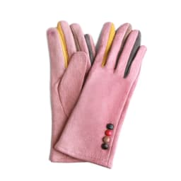 Winter Female Single Layer Warm Cashmere Full Finger Button Cycling Mittens Women Suede Leather Touch Screen Driving Gloves J23