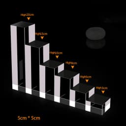 Acrylic Plexiglass Square Stamping Transparent Block Cosmetics Display Stand Photography Props Dolls Perfume Ring Jewelry Holder