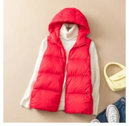 SEDUTMO Winter Duck Down Jacket Women Short Warm Thick Hooded Vest Female Slim Quilted Sleeveless For Spring ED1820