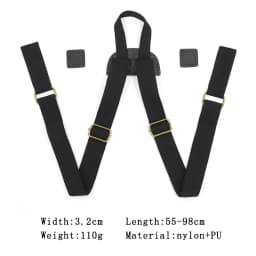 Adjustable Backpack Strap Black Durable Canvas Replacement Shoulder Strap Rucksack School Book Bag Leather Belt Accessories