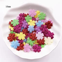 100pcs Glitter Bepowder Nonwoven Kawaii Various Shapes Felt Fabric Patchs DIY Cloth Appliques Bow Embellishments Wedding Craft