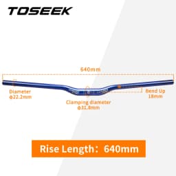 TOSEEK WCS Mtb Carbon Handlebar Bicycle Handlebar 31.8*580-760mm Dazzle Blue To Purple Handlebars For Mountain Bike Accessories