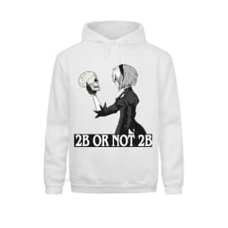 NieR Automata Hoodie 2B Or Not 2B Men Hooded Pullover Funny Cotton Long Sleeve Jacket Anime Plus Size Tops