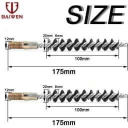 1pc Steel Wire Pipe Tube Brush Cleaning Tools Water Pipe M12 Steel Wire Pipe Tube Sweep Cleaning Chimney Hand Tools 18-75mm