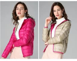 SEDUTMO Winter Double Sided Duck Down Coat Women Casual Short Hooded Puffer Jacket Autumn Thin Parkas ED1339