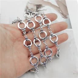 1Meter Bohemia Antique Silver Color Chain Bracelet Handbag Chain Necklace Women Vintage DIY Jewelry Chains Big Size