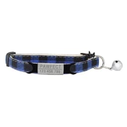 Plaid Cat Collar Personalized ID Small Dog Collars Safety Buckle Free Engraving Adjustable with Bell for Puppy Kittens Necklace