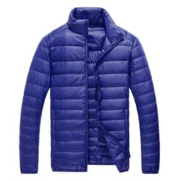 2026 Men's Lightweight Warm Coat, Winter Parkas Jacket Royal Blue Black Gray Red Green Male Light and Thin Coats