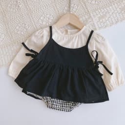 2026 Autumn Baby Clothes 2pcs Set Siblings Clothes Infant Girls Bodysuit Big Sisters Dress Toddler Suit