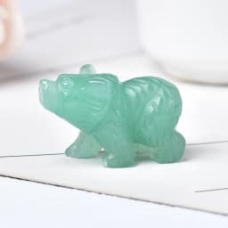 1PC Natural Crystal Bear Figurine Animals Stone Reiki Polished Crafts Small Decoration Home Decor Christmas Present Souvenir