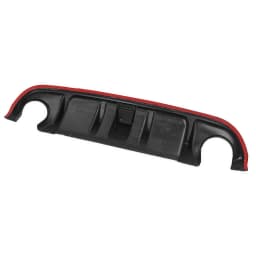 Rear Diffuser Bumper Lip For Infiniti Q50 2014 2015 2016 2017 Carbon Fiber Look/Gloss Black Boot Spoiler Kit With LED Brake Lamp