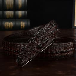 New Men Luxury Belts Snake Buckle Crocodile Patter Genuine Leather Belts for Men High Quality Vintage Brand Jeans Strap ZD2110