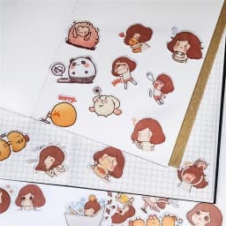 40pcs/pack Cute Korean Characters Girls Decoration Notebook Crafts And Scrapbooking Decorative Thin Paper Sticker Lovely DIY