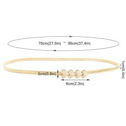 Gold Silver Heart Metal Elastic Belt Stretch Thin Slim Waist Belts For Women Ladies Fashion Waistband