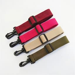 3.8cm Pure color canvas Cotton cloth Webbing bag strap belt adjustable black plastic hook clasp DIY Crossbody bag Accessories