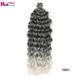 18-24 Inch Ocean Wave Crochet Braid Hair Hawaii Afro Curls Natural Synthetic Braiding Hair Extensions Pink 613 Hair Expo City