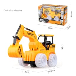 Large Electric LED Light Music Excavator Universal Wheel Car Toys Kids Model Construction Vehicle Educational Toy For Boys Gifts