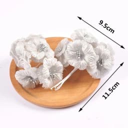 2 Bouquet Mini Golden/Silver Artificial Plant Flowers Christmas Wedding Cake Gift Box DIY Wreath Deco Supplies cp3091