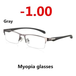 New Sun Photochromic Myopia Eyeglasses Optical Men Student Finished Myopia Eyewear Prescription Glasses Frame Half Rim -1.0 -4.0