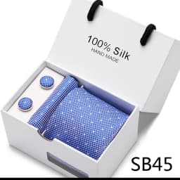 Brand 100% Silk Ties Gift box Office Men Classic Party Wedding striped 7.5cm Silk Wedding Floral Tie Necktie Handkerchief Set
