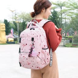 Cherry blossoms elementary school backpack for girls black pink floral bookbag fashion school bags for girls cute flower bookbag