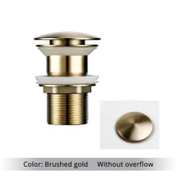Brushed Gold Basin Sink Drain Corrosion Resistant Easy To Clean Pop Up Drainer Button Round Hole Bathroom Hotel