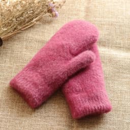 Women Winter Keep Warm Plus Cashmere Thicken Mink Fleece Solid Cute Lovely Outdoor Windproof Cycling Full Finger Mittens Gloves