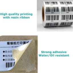 Matte Silver PET Barcode Label 100 90 80 70 60 40 50 30 20 Transfer Ribbon Printer Sticker