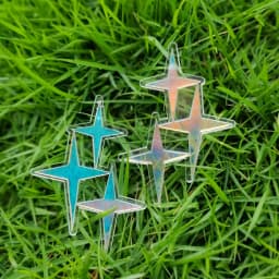 FishSheep Colorful Acrylic Geometric Star Moon Butterfly Drop Earrings For Women Cute Transparent Laser Dangle Earrings Jewelry
