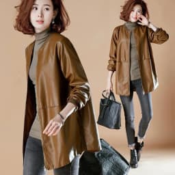 Women PU Leather Jacket 2024 New Female Spring Autumn Large Size 6XL Coats Female Mid-length Leather Overcoat PU Leather jacket