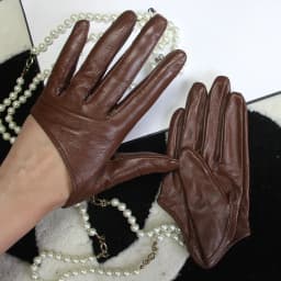 Sunscreen Gloves Women's Single Genuine Leather Half-palm Gloves Real Sheepskin Stage Show Driving gloves No Lining