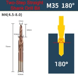 M35 Cobalt Two Stage Step Drill Bit M3-M12 Screw Counterbore Twist Countersink Drill For Stainless Drilling And Chamfering