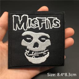 Black Punk Badges Jacket Patch Embroidered Iron Patches For Clothing Sew On Sticker DIY Appliques Decoration Rock Band